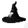 Black Skull Wizard Hat Ornament